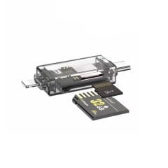 Type-C & Lightning iOS Çıkışlı 4 in 1 OTG Telefon için Hafıza Kart Okuyucu